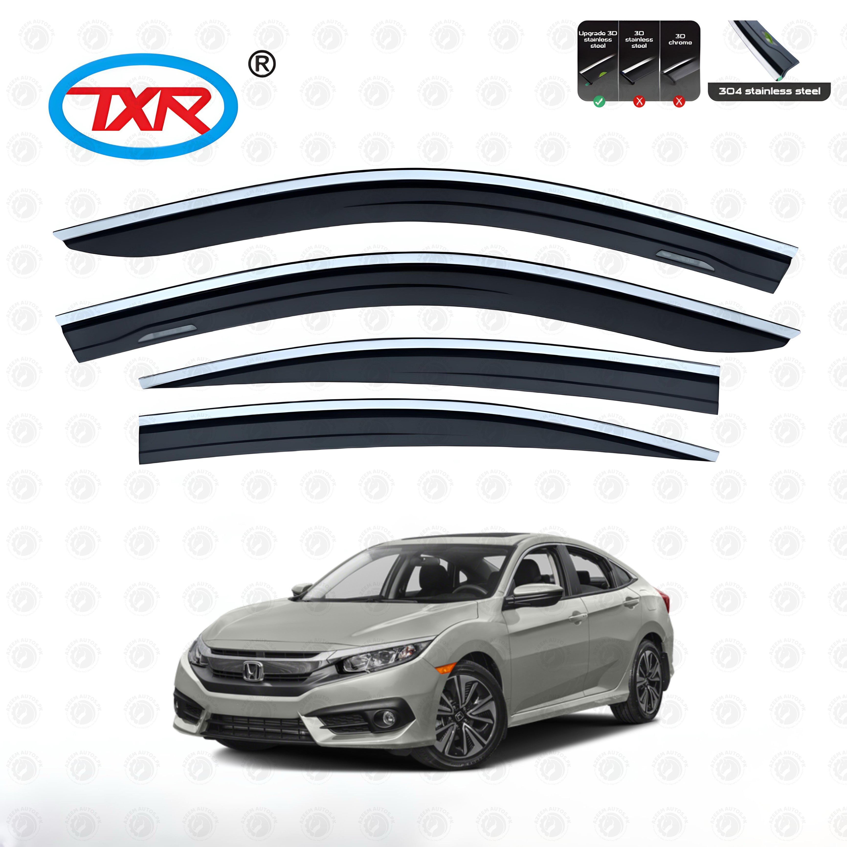 Honda Civic Txr Air Press/Sunvisor With Chrome Model 2017-2021