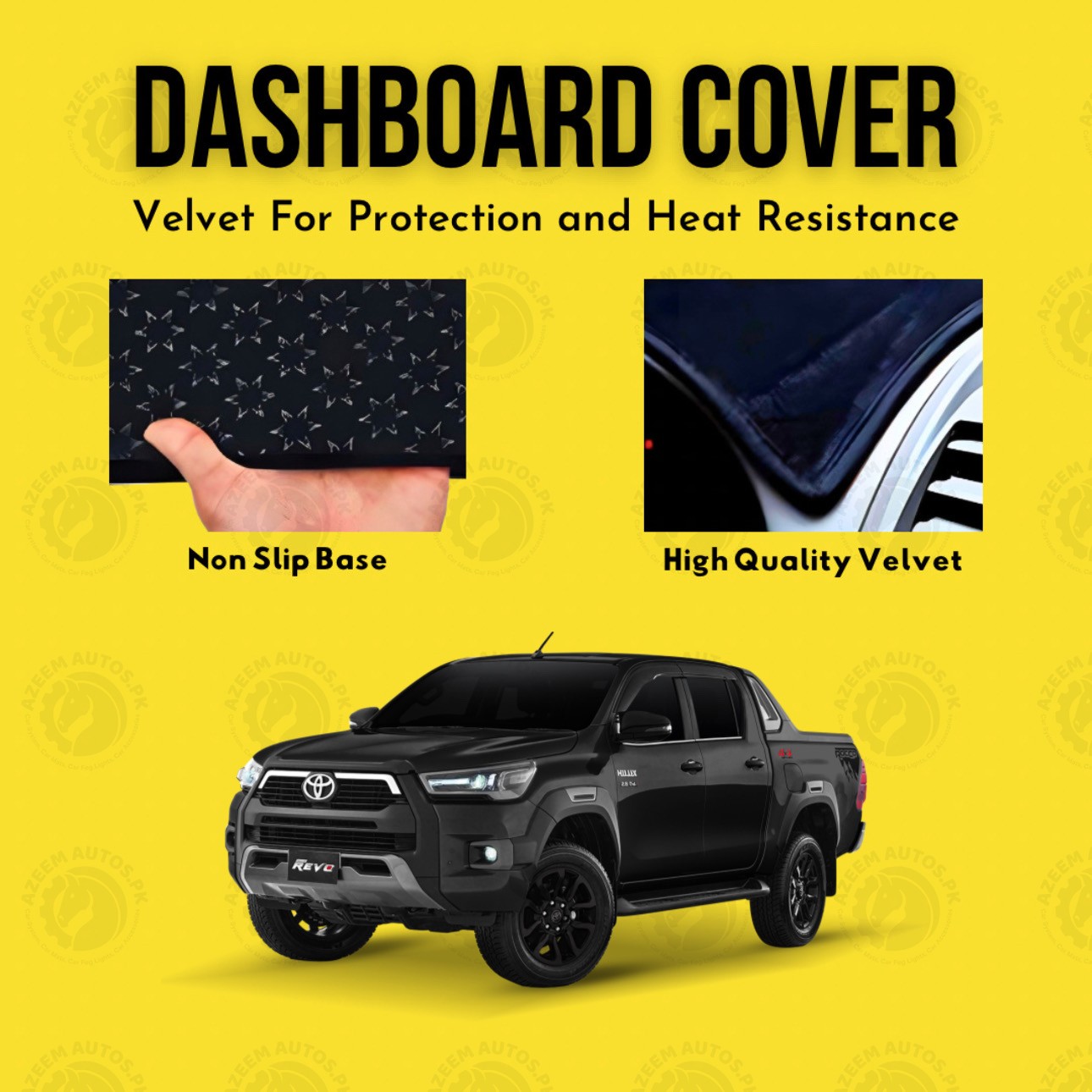 Toyota Hilux Revo/Rocco  2016-22 Velvet Dashboard Mat