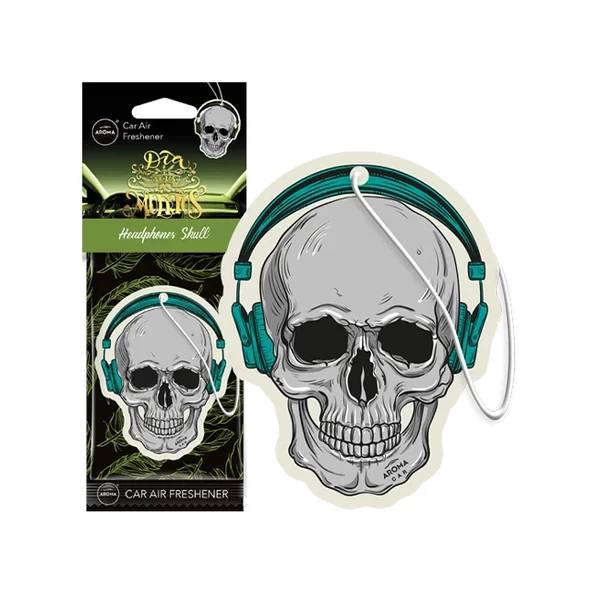 CAR AIR FRESHENER - CELLULOSE DIA DE LOS MUERTOS - HEADPHONES SKULLS SKULL
