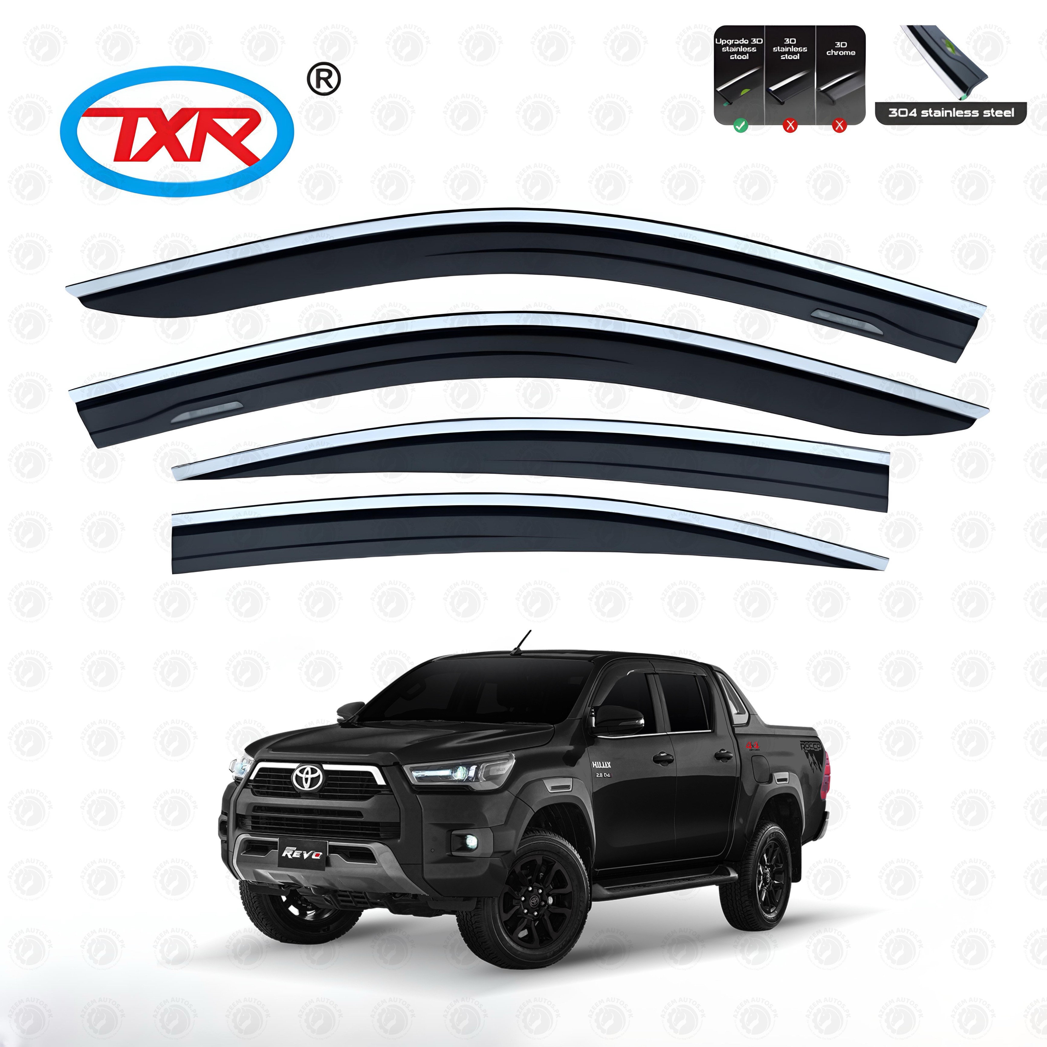 Toyota Hilux Revo/Rocco Air Press/Sunvisor Txr With Chrome Model 2020-2021