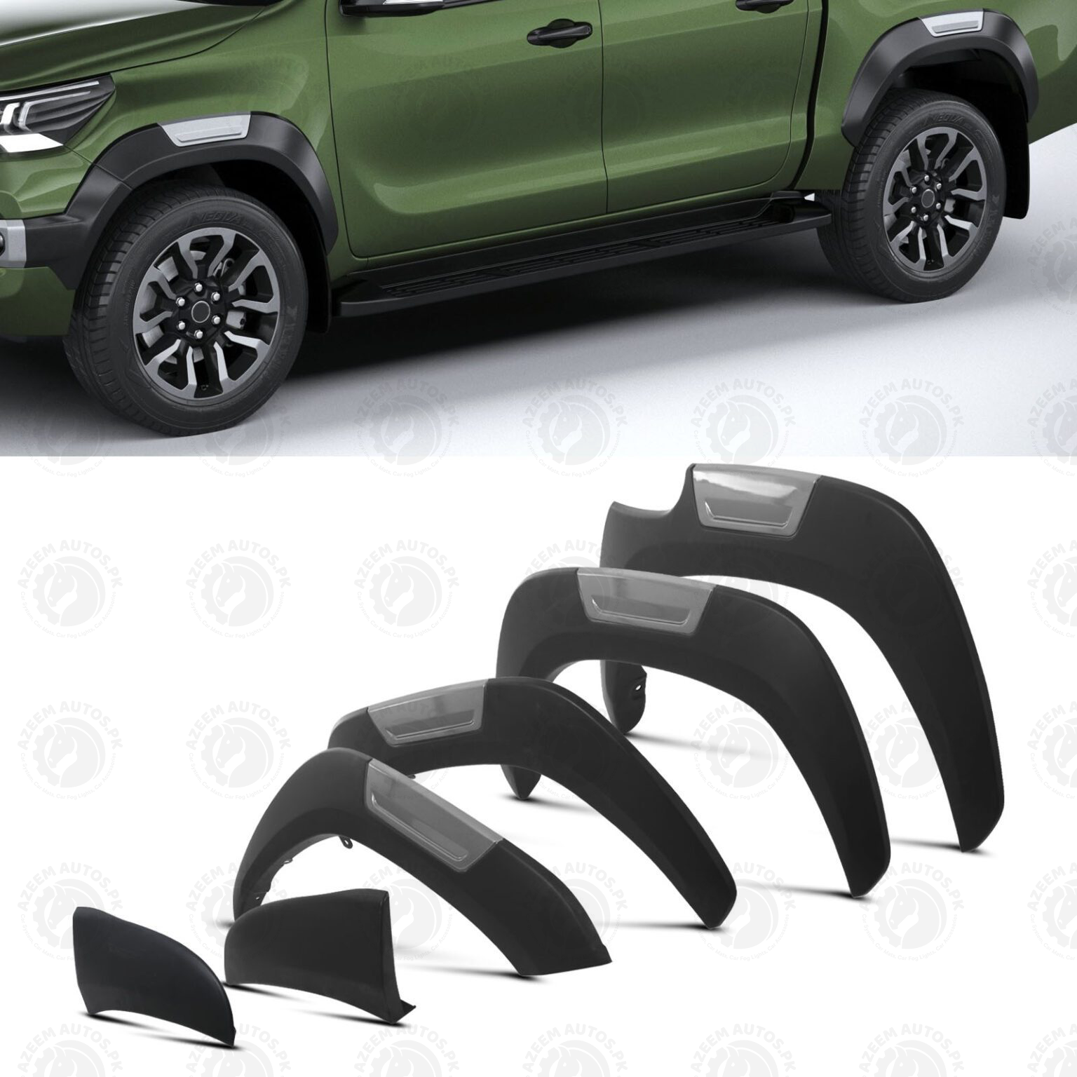 Toyota Hilux Rocco Fender Flares Matte Black 6 Pcs - Model 2021-2022