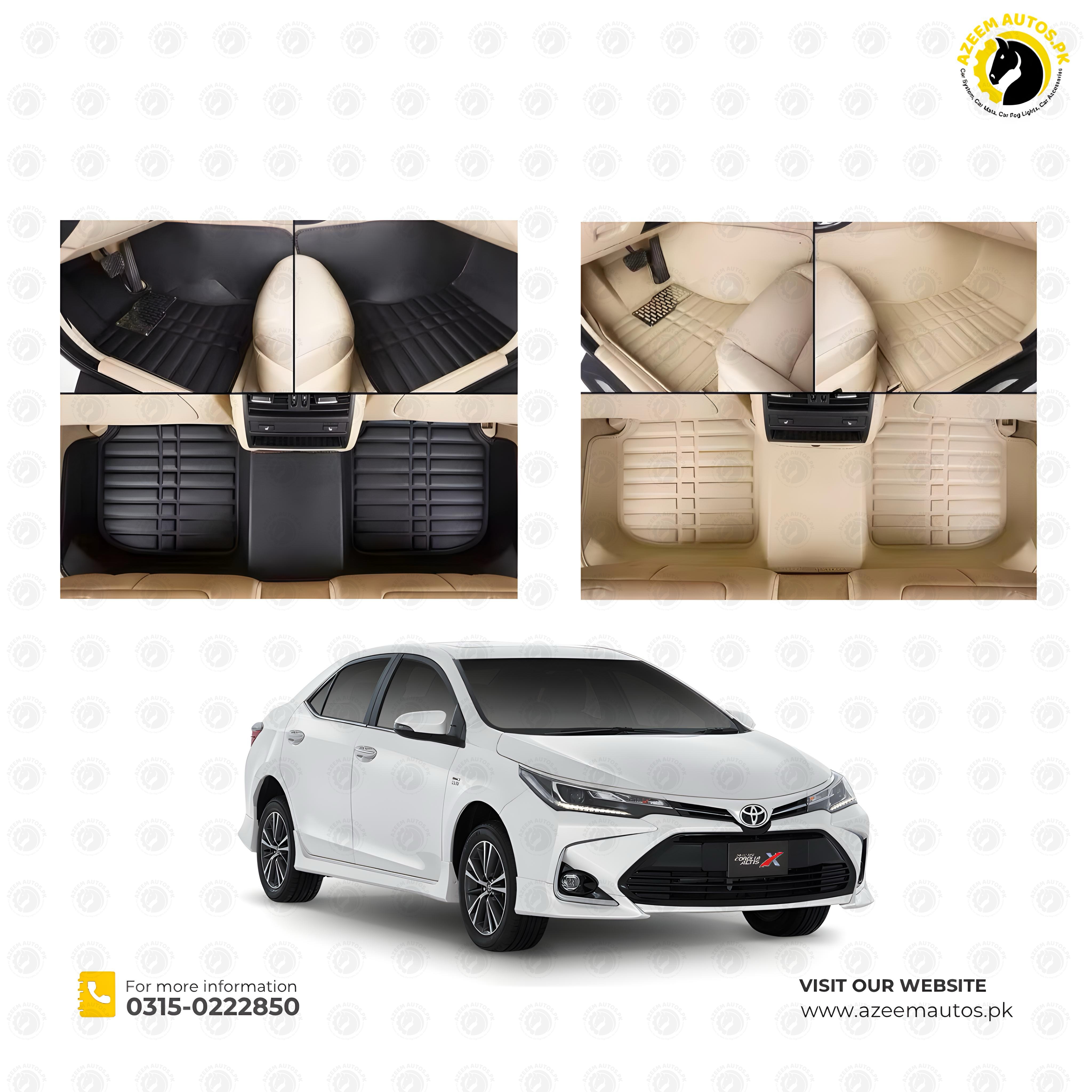 Toyota Corolla 5D Custom Floor Mat 3 Pcs - Model 2014-2024